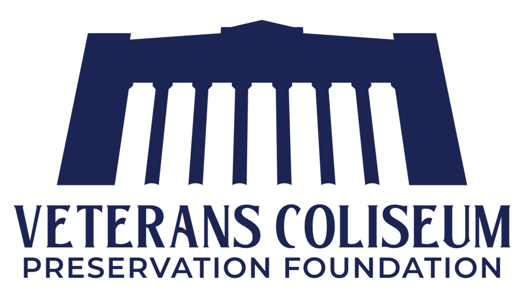 Veterans Coliseum Preservation Foundation logo in navy